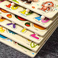 Montessori çocuk 3D karikatür hayvan alfabe yap-boz kurulu eğitim öğrenme çocuklar erkek kızlar için pepuzzles bulmacalar