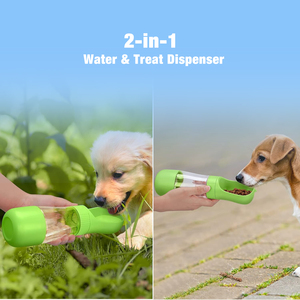 2 in 1 a prova di perdite di viaggio all'aperto escursioni per animali domestici acqua cibo Dispenser bottiglia per bere per cane e gatto - Product Image 4