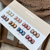 ELINAIL Série 8 Couleurs – Marque Privée – Vente en Gros Guangzhou – Kit de Vernis à Ongles Gel UV Effet Œil de Chat Sans HEMA ni TPO avec Aimants