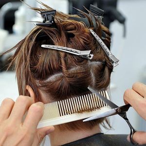 Pinces à cheveux multifonctionnelles en métal type bec de canard, pinces crocodiles DIY, pinces à cheveux argentées pour salon de coiffure, pour le sectionnement - Product Image 3