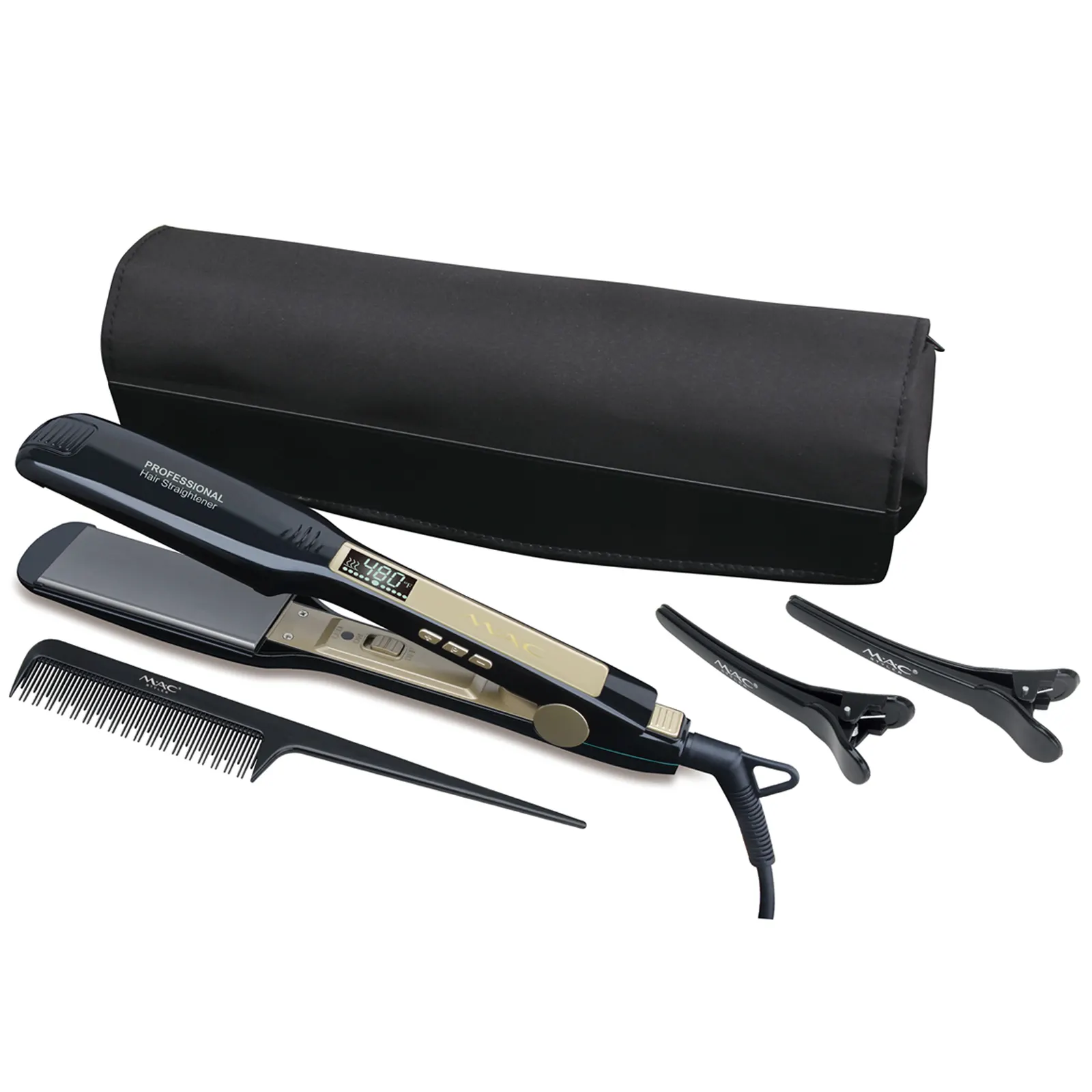 MAC Styler Wholesale Best Quality Professional Hair Straightener With LCD Instant Heating Flat Iron For Salon