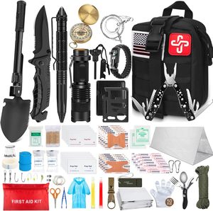 Kit <span class=keywords><strong>de</strong></span> survie d'urgence <span class=keywords><strong>de</strong></span> 238 pièces avec fournitures <span class=keywords><strong>de</strong></span> premiers secours, ensemble d'équipement <span class=keywords><strong>de</strong></span> survie tactique avec pochette Molle pour <span class=keywords><strong>tremblement</strong></span> <span class=keywords><strong>de</strong></span> <span class=keywords><strong>terre</strong></span>, camping et aventures - Product Image 1