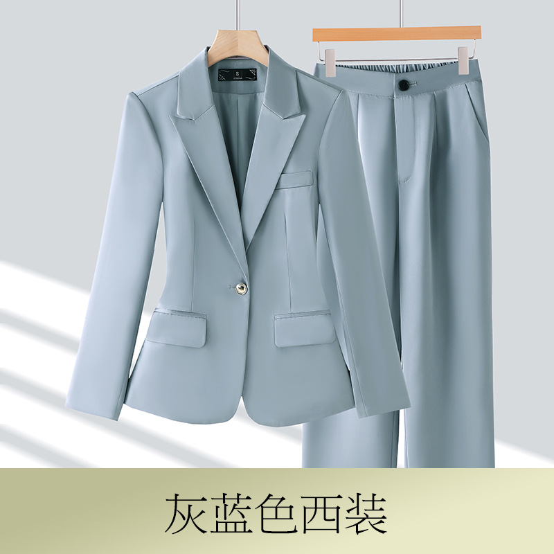gray-blue suit