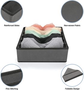 Non Woven Fabric Foldable Grey Chevron Pattern Storage Organize <strong>Underwear</strong> <strong>Organizer</strong> - Product Image 4