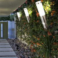 Lampe murale extérieure moderne en acier inoxydable étanche avec abat-jour en polycarbonate, ampoules halogènes E27 15W 3500K blanc chaud 20