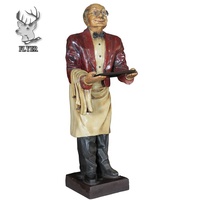 Statue de majordome en fibre de verre, figurine en résine, taille réelle