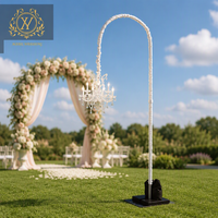 Haute qualité en alliage d'aluminium hauteur réglable arc de mariage Stable suspendu lustre cadre support événement fond cadre décor