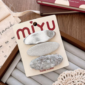 Stile coreano in argento dolce forcina con fiocco per ragazze in tessuto forcina per bambini - Product Image 4