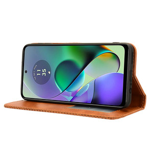 Étui en cuir portefeuille à boucle magnétique et motif rétro pour Moto G54 5G - Product Image 3