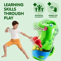 Sac de frappe gonflable en PVC pour enfants, design dinosaure, rempli d'eau, pour l'entraînement de boxe