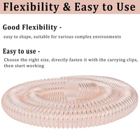 Tuyau flexible corrugué en PU transparent renforcé de fil de cuivre pour l'extraction des fumées de travail du bois