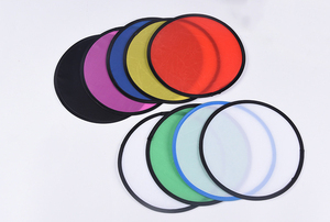 Disque volant en polyester souple avec logo personnalisé Éventail rond pliable à la main avec pochette Disque volant pliable imprimé personnalisé avec poche - Product Image 4