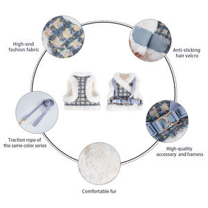 ชุดสายรัดสุนัขแบบตาข่ายไนลอนปรับได้ ระบายอากาศ พร้อมปลอกคอและสายจูงสำหรับลูกสุนัข แมว และสัตว์เลี้ยงขนาดเล็ก ไซส์ <span class=keywords><strong>M</strong></span> มีสินค้าในสต็อก - Product Image 2