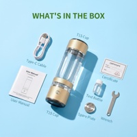 Distributeur d'eau électrique rechargeable en acier inoxydable, ioniseur pur à haute concentration (2001-5000 ppb) pour la maison et la voiture