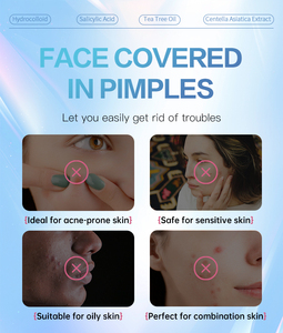 Parche hidrocoloide personalizado para espinillas en forma de estrella, resistente al agua, para curar el acné, etiqueta privada colorida para la cara, contiene vitamina C orgánica - Product Image 2