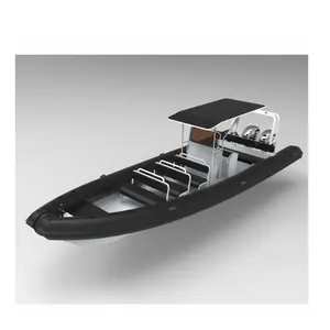 RHIB Orca Hypalon Vỏ Nhôm Bơm Hơi Sườn 900 Thuyền Có Động Cơ Đôi