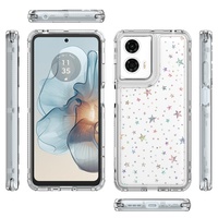 Étui en acrylique brillant pour Motorola G14 G54 G55 G84 G04S G24 Power Edge 40 Neo G85 G35 G05 E15, motif laser papier, 360 degrés