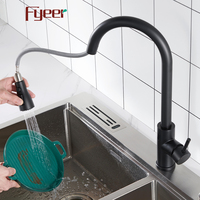 Fyeer – robinet d'évier de cuisine sans contact, vaporisateur extractible à capteur automatique, noir mat