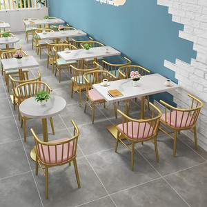 Nhà Hàng Hiện Đại Bộ Đồ Nội Thất Quán Cà Phê Thức Ăn Nhanh Gian Hàng Chỗ Ngồi Sofa Kim Loại Bàn Ăn Và Ghế Bộ - Product Image 6