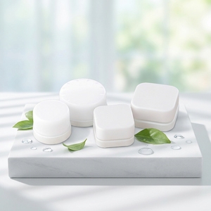 Frasco de Vidrio Cuadrado Blanco y Negro 3G 5G 9G con Tapa Cuadrada de Rosca, Botella Transparente <span class=keywords><strong>para</strong></span> Crema Contorno de Ojos, Envase Cosmético - Product Image 1