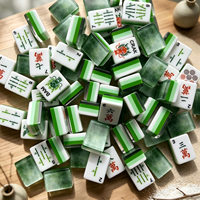 Jeu de Mahjong américain de luxe en acrylique, motif dragon coloré néon écaille de tortue ambre, pour les soirées à la maison