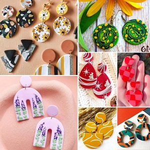 Ensemble de 18 moules en <span class=keywords><strong>poterie</strong></span> souple pour la création de boucles d'oreilles en argile plastique faites à la main - Product Image 6