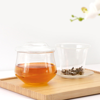 Tasse à thé en verre à haute teneur en borosilicate de 300ml résistant à la chaleur avec couvercle et infuseur