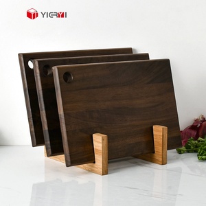 <span class=keywords><strong>OEM</strong></span>/ODM Set papan pemotong kayu kenari hitam papan potong Steak melayani dapur dengan dudukan - Product Image 1