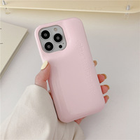 Casing HP Kulit Minimalis Korea INS Warna Solid Bentuk Sabun Anti Jatuh Pelindung Belakang Untuk IPhone 16 15 13 Pro Max 12