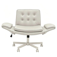 Chaise de bureau confortable et luxueuse avec accoudoirs incurvés et mobiles, réglable en hauteur, dossier souple, idéale pour le télétravail