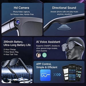 Lunettes Intelligentes IP65 Traduction IA Appel Bluetooth Musique Commande Tactile Assistant Vocal Photo Vidéo Reconnaissance d'Objets Téléchargement d'Applications - Product Image 3
