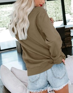 Sweat-shirt en maille à col rond pour femme, léger, respirant, écologique, à séchage rapide, en élasthanne/polyester, couleur unie, pour l'hiver - Product Image 3