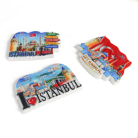Aimant de réfrigérateur personnalisé en résine 3D, souvenir de voyage turc fait main, design mosquée et tramway, vente en gros, Istanbul