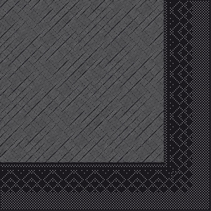 Serviettes de table Uni noir 40x40 cm 1/4 fois en tissu-Deluxe - Product Image 2