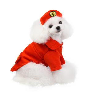 Venta al por mayor Otoño Invierno diseñador edición perro abrigo de gama alta mascota Cosplay ropa con estilo azafata Color sólido ropa para mascotas - Product Image 4