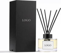 Bouteille de diffuseur en verre de luxe 120ml avec boîte personnalisée Bouteille de diffuseur en verre vide de luxe