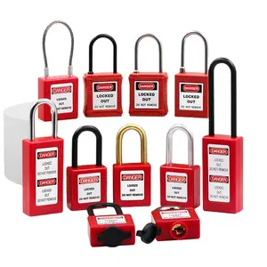 2024 Hot Selling 16 Different Colors Security Padlock Insulation-cable-brass-aluminum-nylon Safety Padlock Lockout Tagout