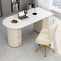 Bureau de direction en dalle de roche de luxe léger avec 2 tiroirs, design moderne et épuré pour usage commercial, immeuble de bureaux, chambre, hôpital