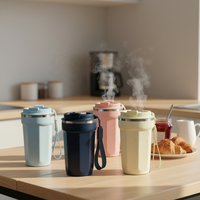 Mug à café isotherme en acier inoxydable avec logo personnalisé, écologique et réutilisable pour les sports de plein air et les voyages