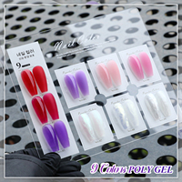 HONEY GIRL OEM Personnalisé 9 Couleurs Forme d'Ongles en Acrylique Poly Colle Gel Permanent Solide Constructeur Poly Gel Extension UV