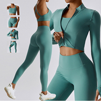 Vente en Gros Ensembles de Yoga pour Femmes Grande Taille 4 Pièces Vêtements de Sport de Fitness Gym Tenues d'Entraînement Leggings Sculptants