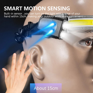 Cảm biến chuyển động Led Đèn Pha XPE + COB đèn pha siêu sáng đèn lồng câu cá USB sạc đèn pha đèn pin đầu - Product Image 2