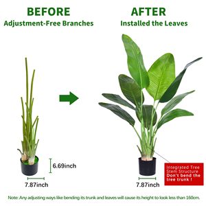 Árbol de Plátano Artificial de 1.2 m, Sin Necesidad de Ajustes, con 9 Hojas, Resistente a los Rayos UV y al Fuego, Ecológico, Tipo <span class=keywords><strong>Paradise</strong></span> Traveler's Banana - Product Image 2