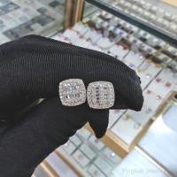 S925 gümüş küpe 18K altın küpe DEF renk Moissanite kadın küpe