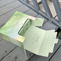 Boîte pliante en carton recyclé en gros pour parfums, produits de beauté et soins de la peau, emballage cosmétique écologique CMKY vert, ensemble de boîtes
