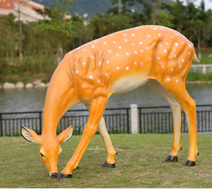 Estoque <span class=keywords><strong>Garden</strong></span> Park Decoração Life Size Brown Resina Wonderland Deer Statue
