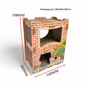 Grande villa ondulée stable de haute qualité Bungalow paradisiaque sur chenilles pour chats Maison à griffes pour chats - Product Image 2