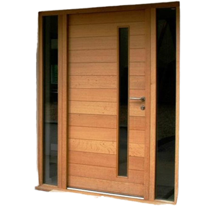 Pintu masuk kayu padat kelas atas untuk penggunaan perumahan di luar ruangan anti-maling & aplikasi Villa - Product Image 1