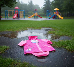 เสื้อกันฝนเด็ก สีชมพู ลายการ์ตูน กันน้ำ พร้อมฮู้ด สำหรับเด็ก วันฝนตก ใช้กลางแจ้ง วัสดุพีวีซี - Product Image 2