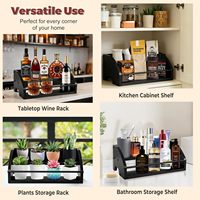 Étagère de présentation en bois pour bouteilles d'alcool, support pour gobelets de boissons froides et bouteilles de sirop séparées pour comptoir de bar à café